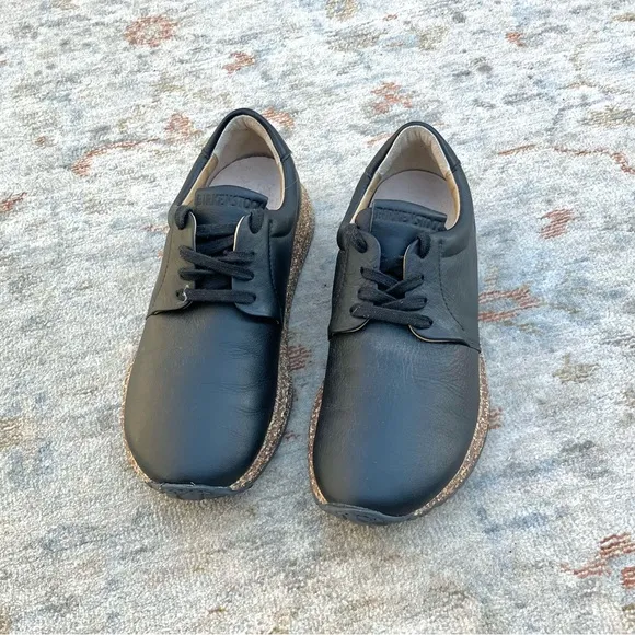 Birkenstock NWOT New Black Leather Oxfords Sz 36, 5 US