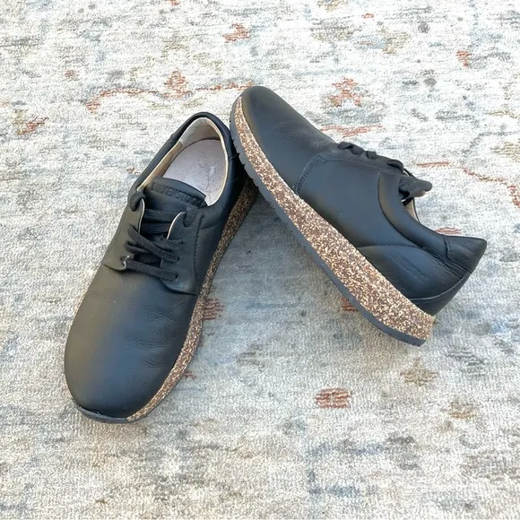 Birkenstock NWOT New Black Leather Oxfords Sz 36, 5 US