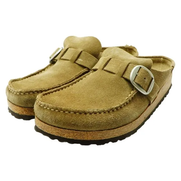 Birkenstock Women’s Buckley Classic Moccasin-Style Suede Clog in Tea
