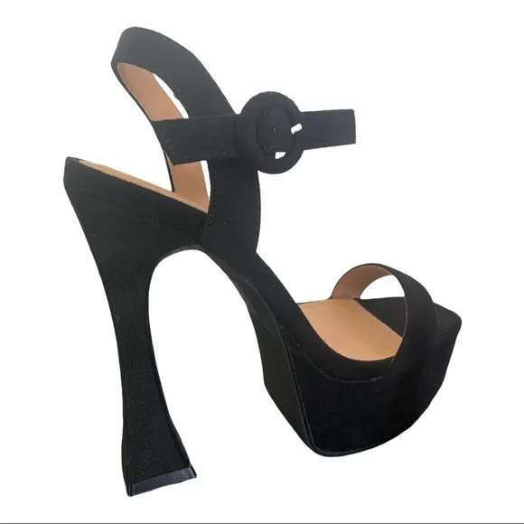 Black Block Platform Heels Size 36 5 5.5