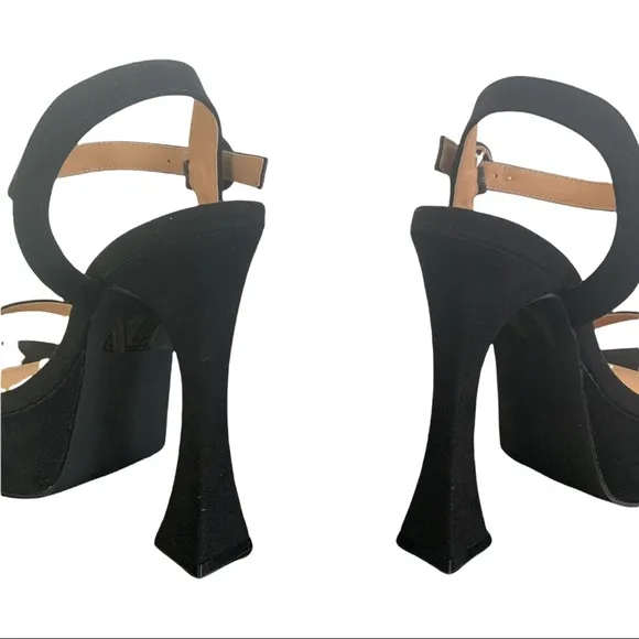 Black Block Platform Heels Size 36 5 5.5
