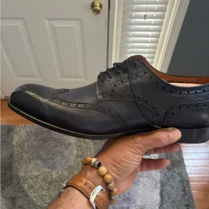 Black Leather Oxford Wingtip Brogues