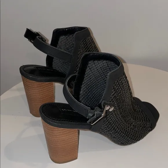 Black Open-Toe Women's Heels