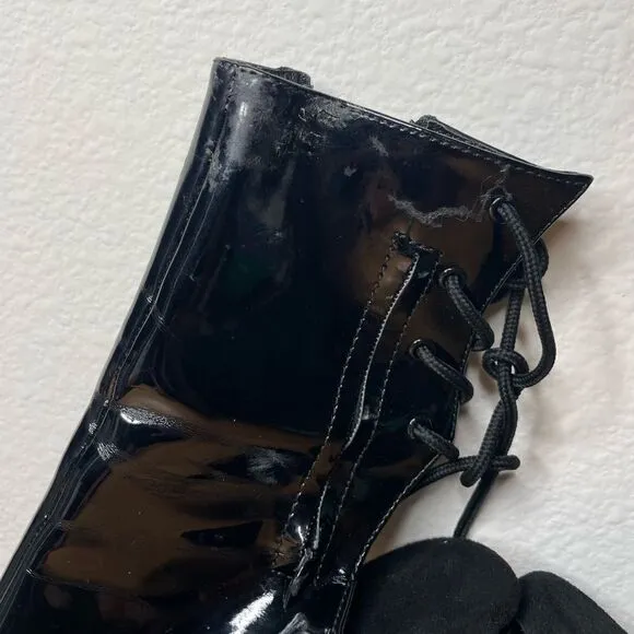 Black Peek Toe Platform Heels