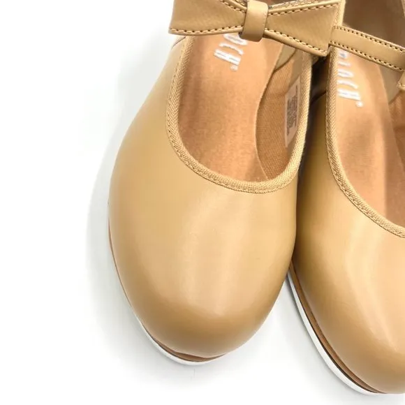 Bloch Big Girls Kids S0352L Caramel Tan Merry Jane Bow Strap Tap Dance Shoes 4M