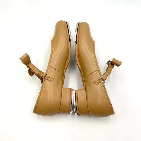 Bloch Big Girls Kids S0352L Caramel Tan Merry Jane Bow Strap Tap Dance Shoes 4M