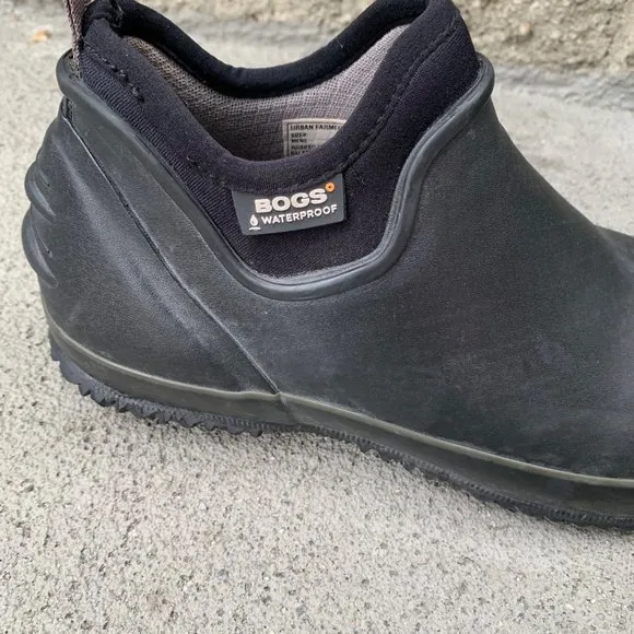 BOGS Mens Urban Farmer Boots 9 Euro 42 Black Slip On Waterproof Shoes Boot Shoe