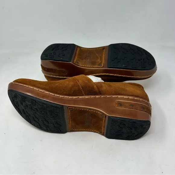 Born Bailie Closed Back Clogs Brown Glazed Ginger Suede size US 8 EU 39 NEW