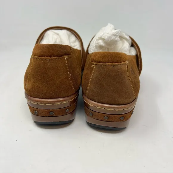Born Bailie Closed Back Clogs Brown Glazed Ginger Suede size US 8 EU 39 NEW