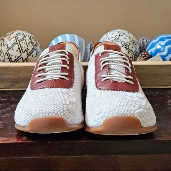 Born Barrett Knit Sneakers Tan/White Slip-Ons Mens Sizes NWT