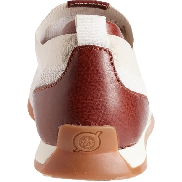 Born Barrett Knit Sneakers Tan/White Slip-Ons Mens Sizes NWT
