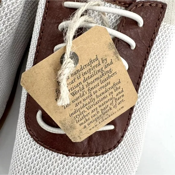Born Barrett Knit Sneakers Tan/White Slip-Ons Mens Sizes NWT