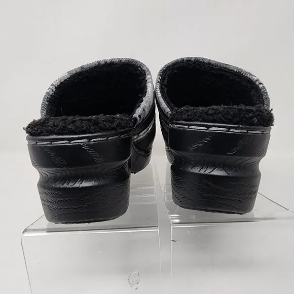 Born BOC Clogs Womens 7 Black Plaid Blanket Block Heels Lined Shoes