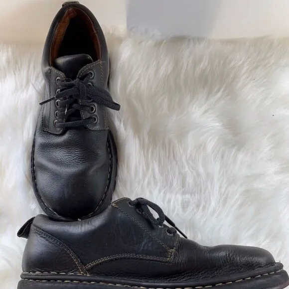 Born Dave Black Leather Oxfords Size 8.5
