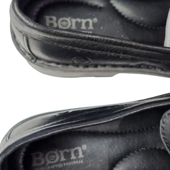 BORN Women's‎ Horsebit Y2K Chunky Goth/Punk Lug Sole Black Leather Loafer Sz 6.5