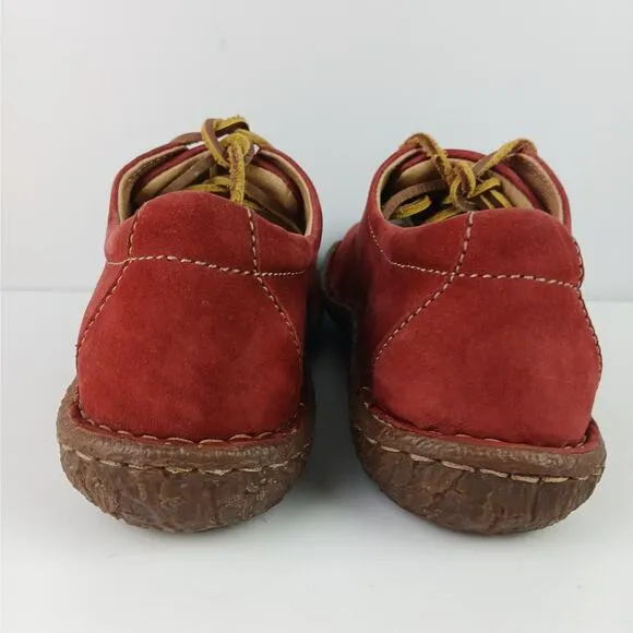 Born Women's SZ 9 Concept W1808 Red Leather Lace Up Oxfords Comfort Shoe