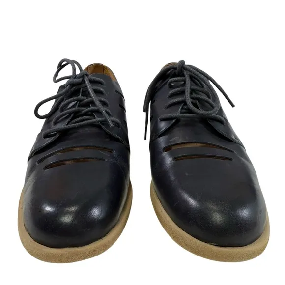 Born Yakob Cut Out Yankee Blue Leather Lace-Up Oxfords Women’s Size 7M