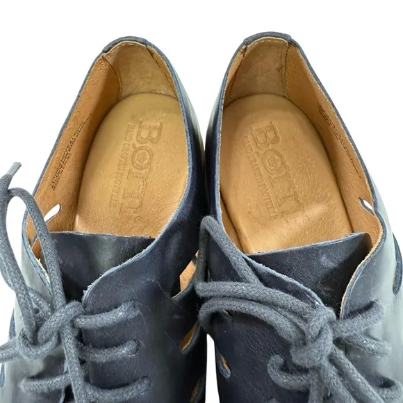 Born Yakob Cut Out Yankee Blue Leather Lace-Up Oxfords Women’s Size 7M