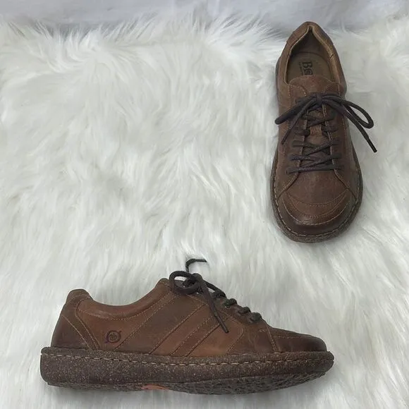 Born Melissa NWOT Handcrafted Tan Leather Lace Up Oxfords Sz 6