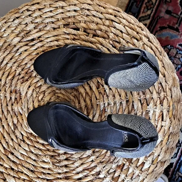BOSS Hugo Boss Womens Olimpia D'Orsay 3.75&quot; Heels Black Patent Leather‎ S-7/37.5