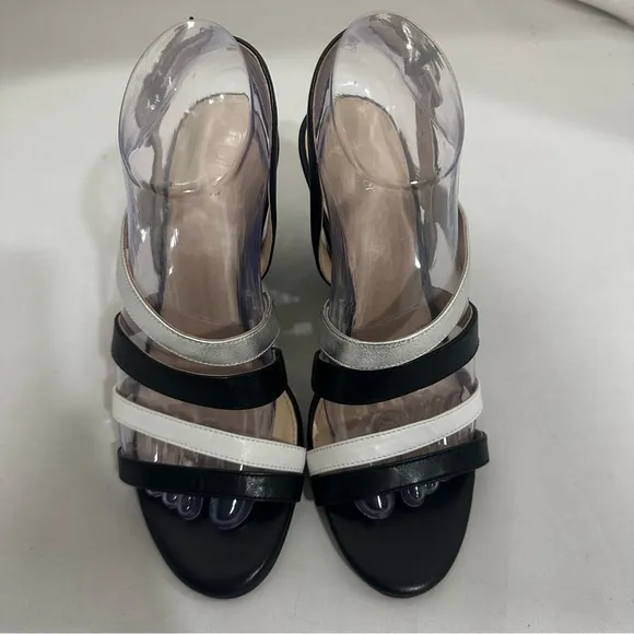 Botkier New York Sera Women’s Sandals Multi Straps Leather Stacked Heels 8.5