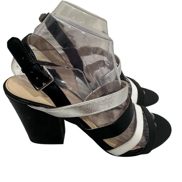 Botkier New York Sera Women’s Sandals Multi Straps Leather Stacked Heels 8.5