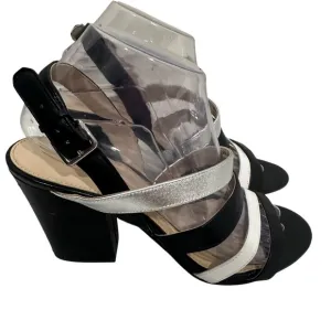 Botkier New York Sera Women’s Sandals Multi Straps Leather Stacked Heels 8.5