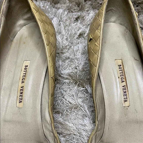 Bottega Veneta beige open toe heels.  Authentic.