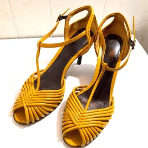 Bottega veneta green open toe heels