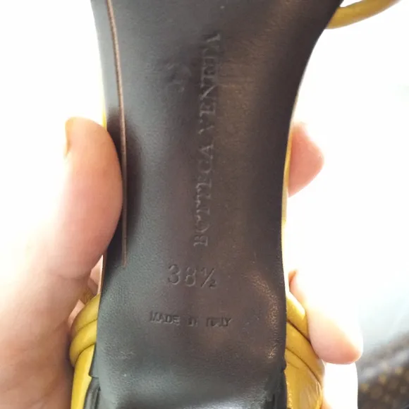 Bottega veneta green open toe heels