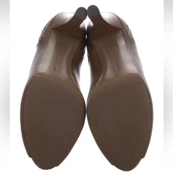 Bottega Veneta Peep Toe Brown Heels