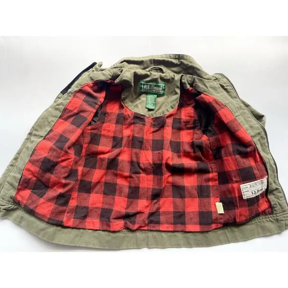 Boy's Vintage L.L. Bean Green Cotton Canvas Lightweight Jacket Size 6