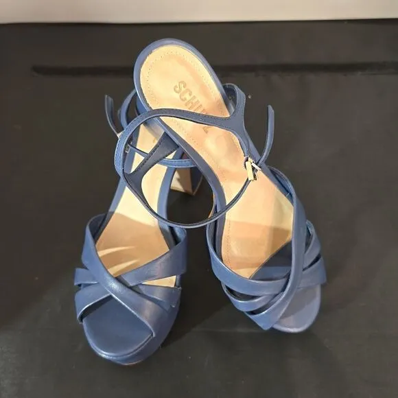BRAND NEW SCHUTZ OPEN-TOE BUCKLE ANKLE STRAP  PLATFORM HEEL SANDAL