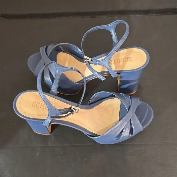 BRAND NEW SCHUTZ OPEN-TOE BUCKLE ANKLE STRAP  PLATFORM HEEL SANDAL