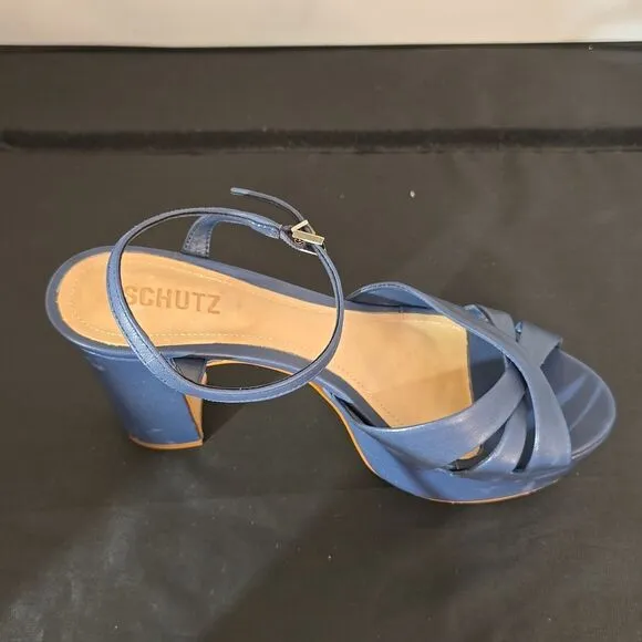 BRAND NEW SCHUTZ OPEN-TOE BUCKLE ANKLE STRAP  PLATFORM HEEL SANDAL