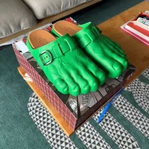 Bravest Studios Green Hulk Toe Foot Clogs