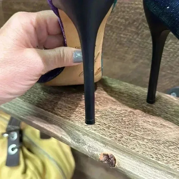 Brian Atwood Iridescent Heels Size 8.5 heel height 4