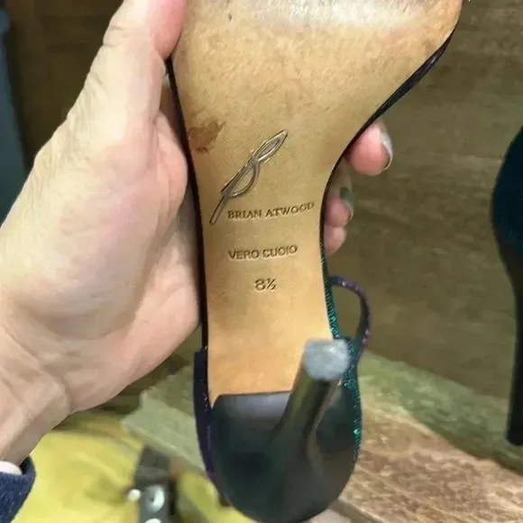 Brian Atwood Iridescent Heels Size 8.5 heel height 4