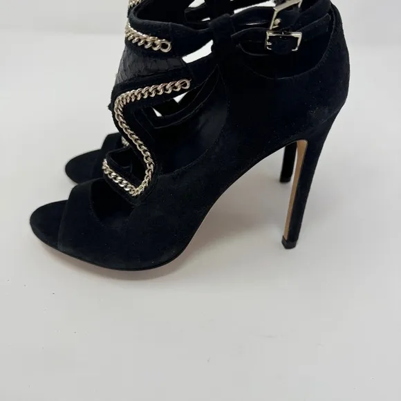 Brian Atwood Lollita Gold Chain High Heels