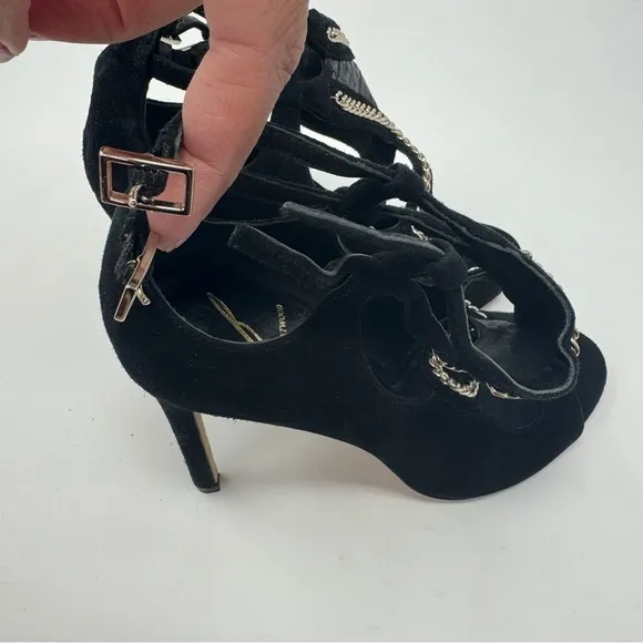 Brian Atwood Lollita Gold Chain High Heels