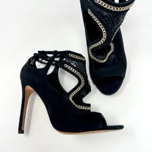 Brian Atwood Lollita Gold Chain High Heels