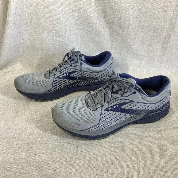 BROOKS Adrenaline 21 Shoes Mens Size 11 Medium (D) Gray Blue Running Supportive