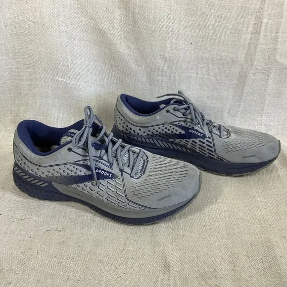 BROOKS Adrenaline 21 Shoes Mens Size 11 Medium (D) Gray Blue Running Supportive