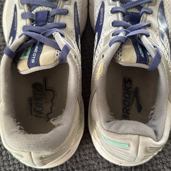 Brooks Adrenaline GTS 22 Women’s Running Shoes Gray Blue Size 8.5 Supportive