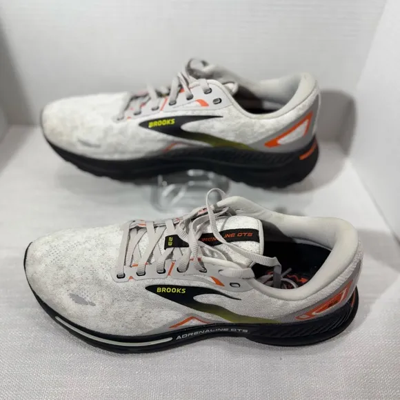 BROOKS Adrenaline GTS 23 Running Shoes Oyster Black Red Orange Size 12 Men's