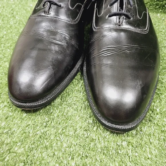Brooks Brothers The Curzon Black Leather Oxfords Dress Shoes Mens 9 US 42 EU