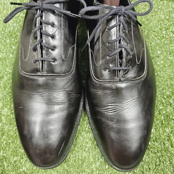 Brooks Brothers The Curzon Black Leather Oxfords Dress Shoes Mens 9 US 42 EU