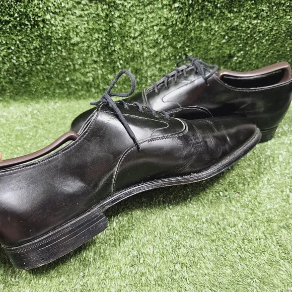 Brooks Brothers The Curzon Black Leather Oxfords Dress Shoes Mens 9 US 42 EU
