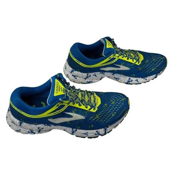 Brooks Launch 5 Run Wicked Lobster Anchor‎ Blue Yellow Running Shoes 11 Boston