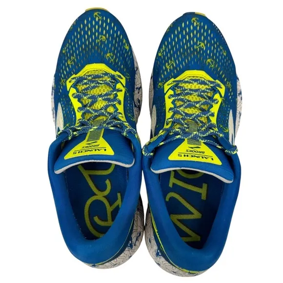 Brooks Launch 5 Run Wicked Lobster Anchor‎ Blue Yellow Running Shoes 11 Boston